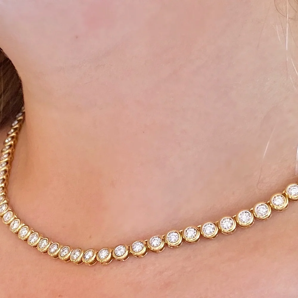 ✨NEW 18k gold plated Round Tennis Necklace – Tarnish Resistant ✨ - Picture 3 of 10